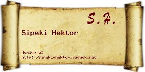Sipeki Hektor névjegykártya